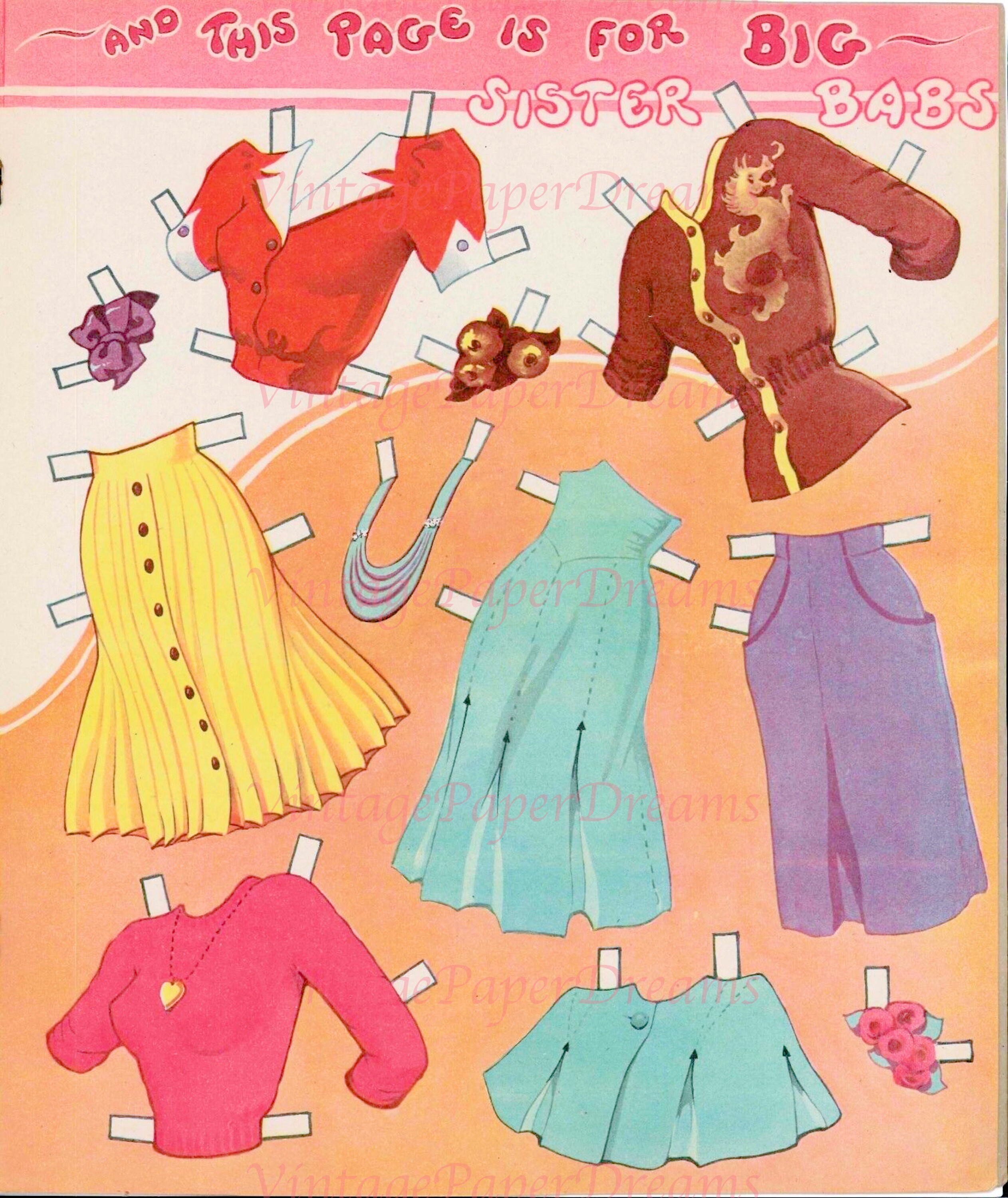 Vintage Paper Doll Printable PDF Bob &amp; Betty Paper Doll 40s 1940s Paper ...