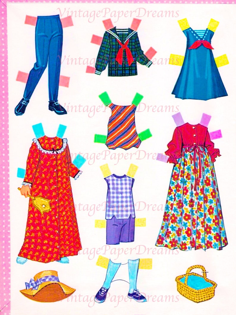Vintage Paper Doll Printable PDF JPEG Magicfairy Tale Paper Etsy