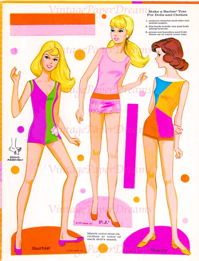 Barbie Paper Doll Printable PDF mod Barbie Paper Doll - Etsy UK