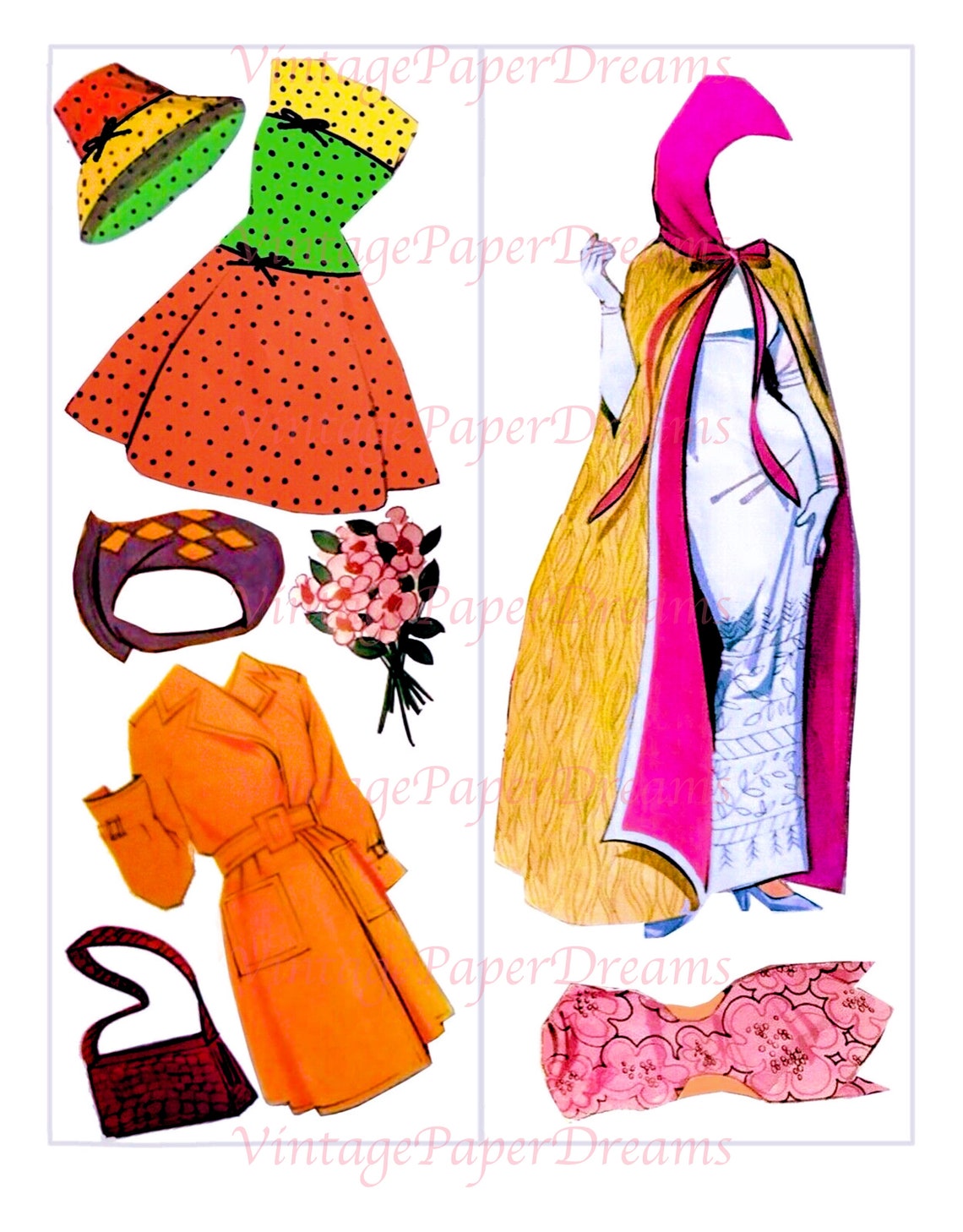 Barbie Paper Doll Printable PDF magic Barbie Paper Doll Etsy