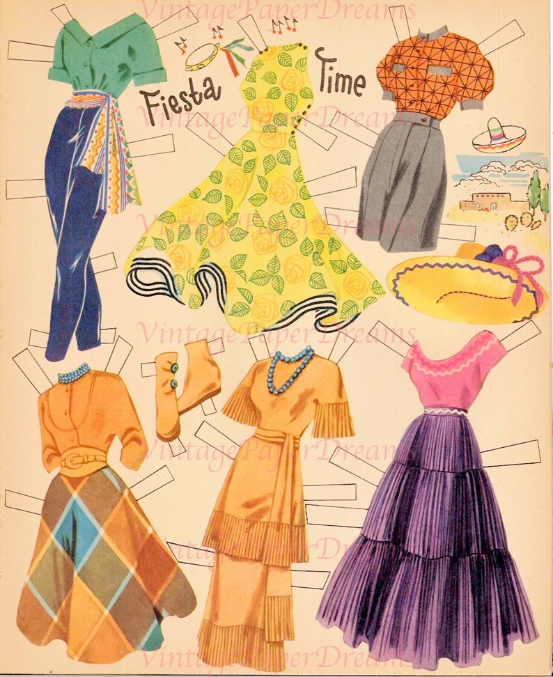 Vintage Paper Doll Printable PDF debbie Reynolds Paper Doll 50s 1950s Woman Paper Doll