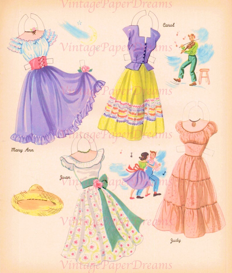 Vintage Paper Doll Printable PDF teenager Paper Doll JPEG Etsy Vintage Paper Doll Printable PDF teenager Paper Doll JPEG Etsy