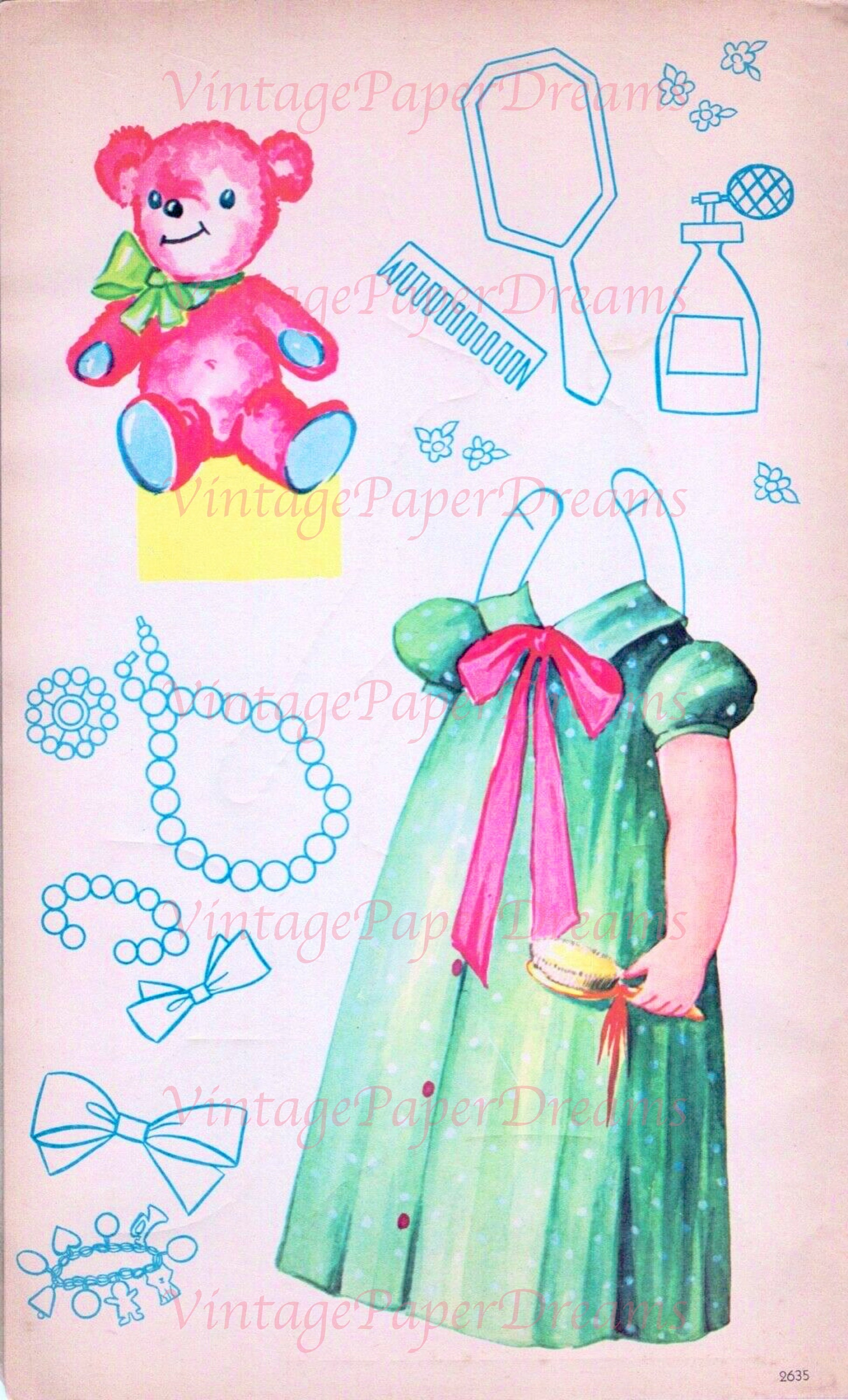 Vintage Paper Doll Printable PDF sandy Paper Doll JPEG 50s - Etsy