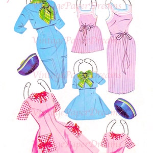 Vintage Paper Doll Printable PDF mother Daughter Paper Doll - Etsy