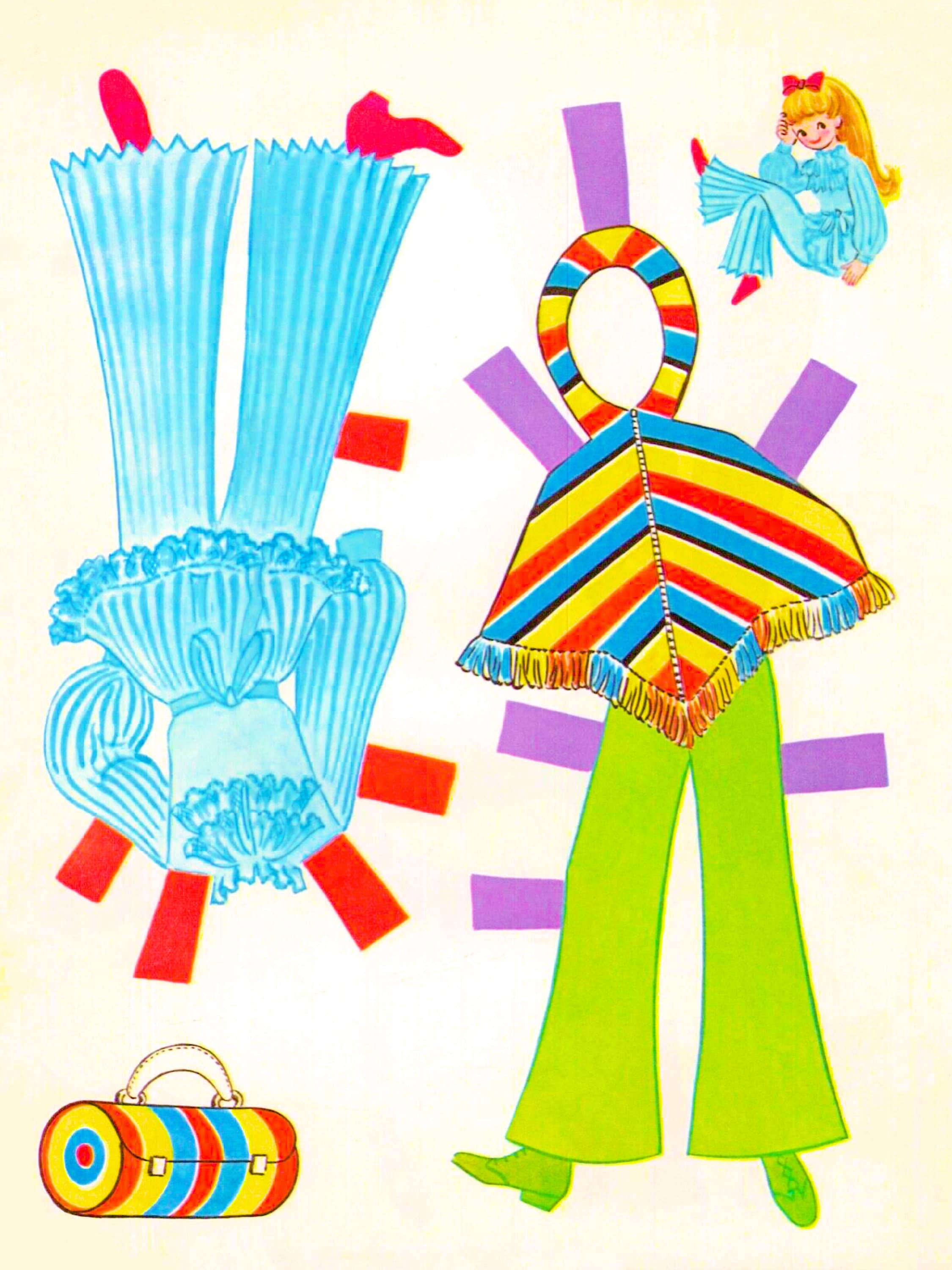 Vintage Paper Doll Printable PDF dollikin Paper Doll 70s 1970s Paper