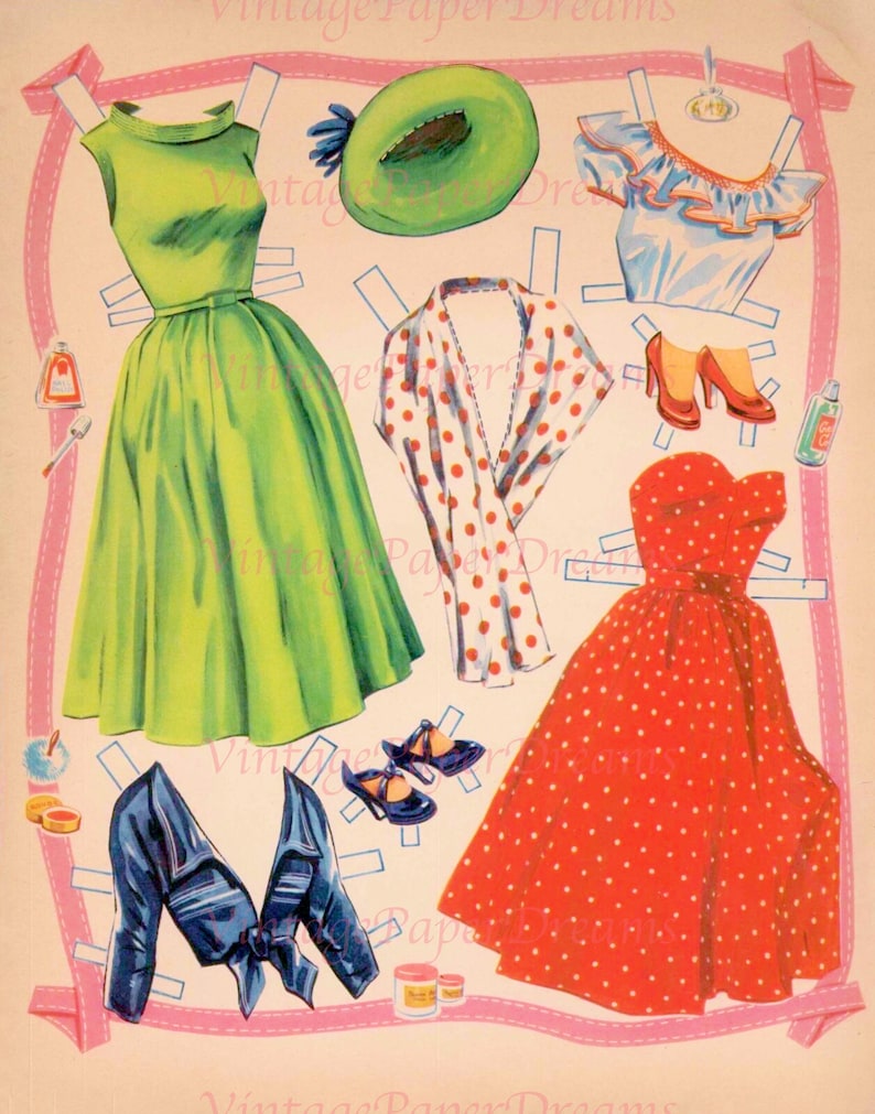 Vintage Paper Doll Printable PDF rosemary Clooney Paper Doll 40s 1940s
