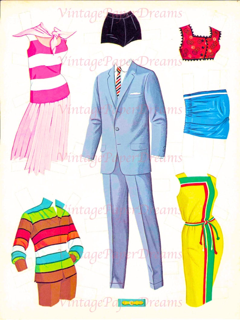 Barbie Paper Doll Printable PDF barbie Ken Midge Paper Dolls - Etsy