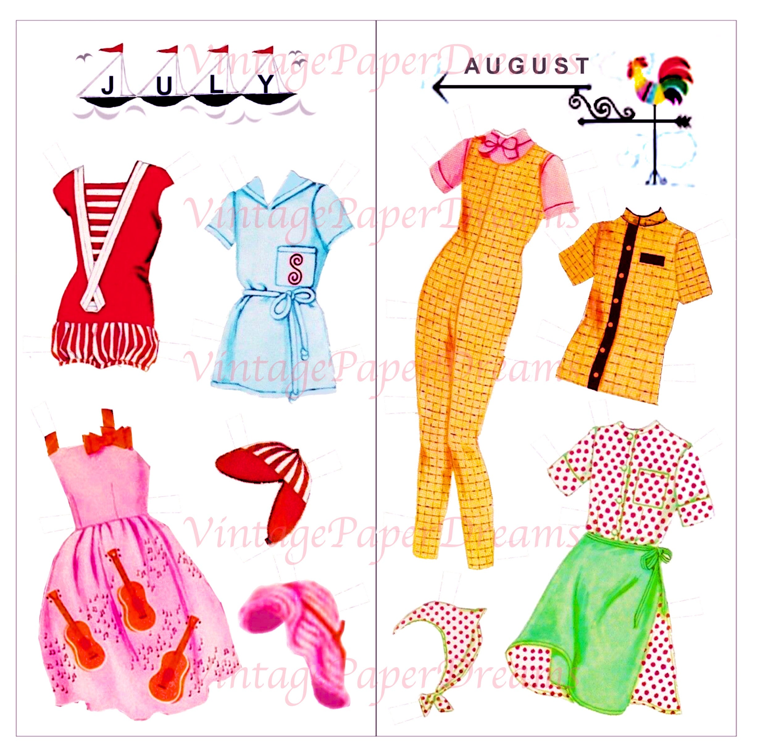 Vintage Paper Dolls Growing up Skipper 1976 Printable PDF 