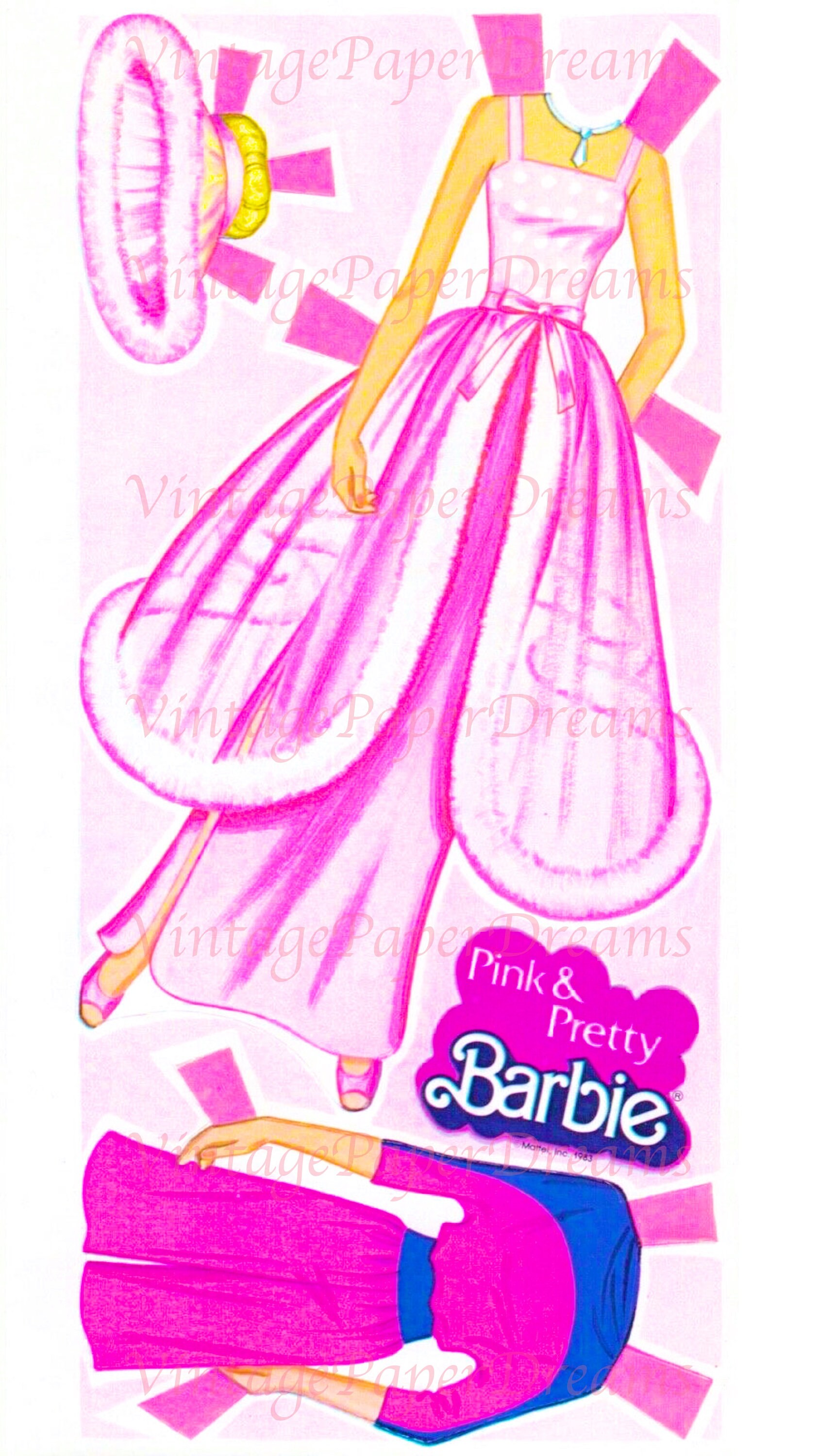 Vintage Paper Doll Printable PDF Barbie Paper Doll 80s Etsy Australia