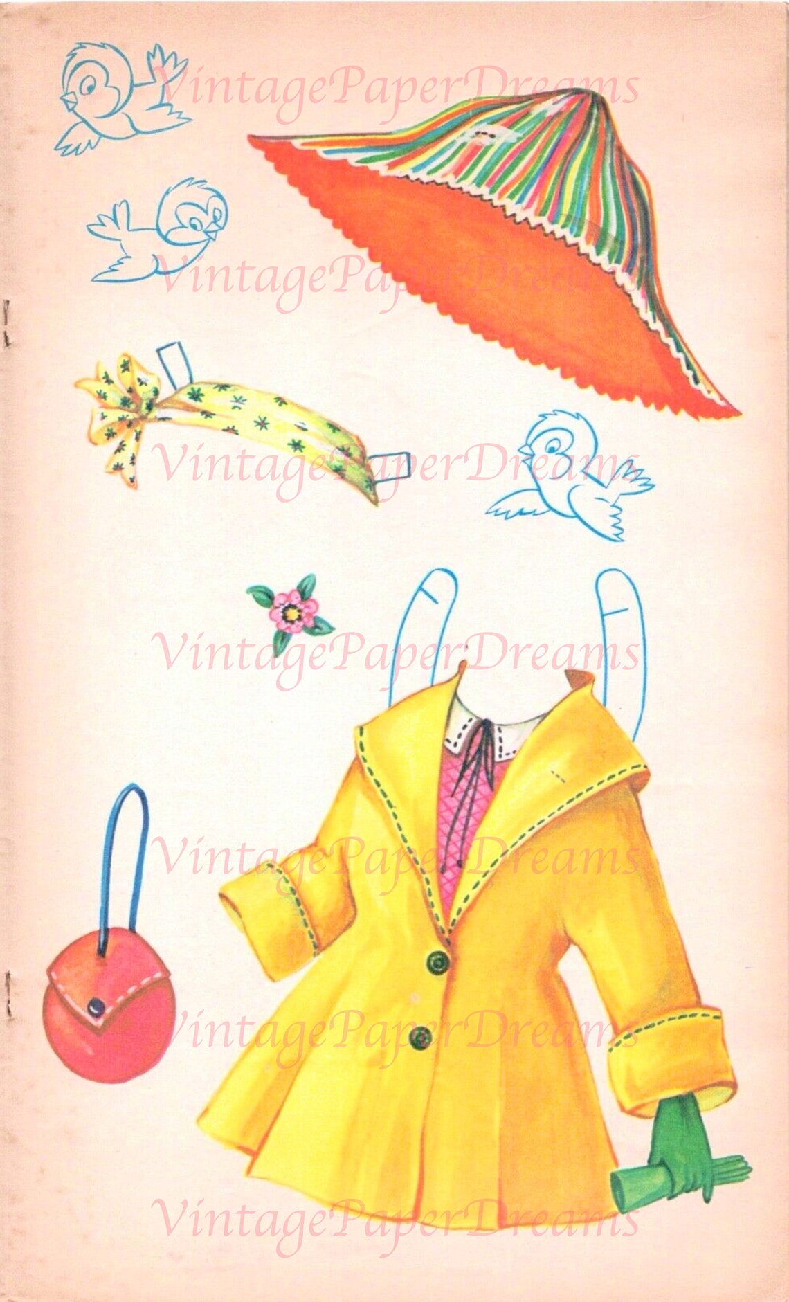 Vintage Paper Doll Printable PDF sandy Paper Doll JPEG 50s - Etsy