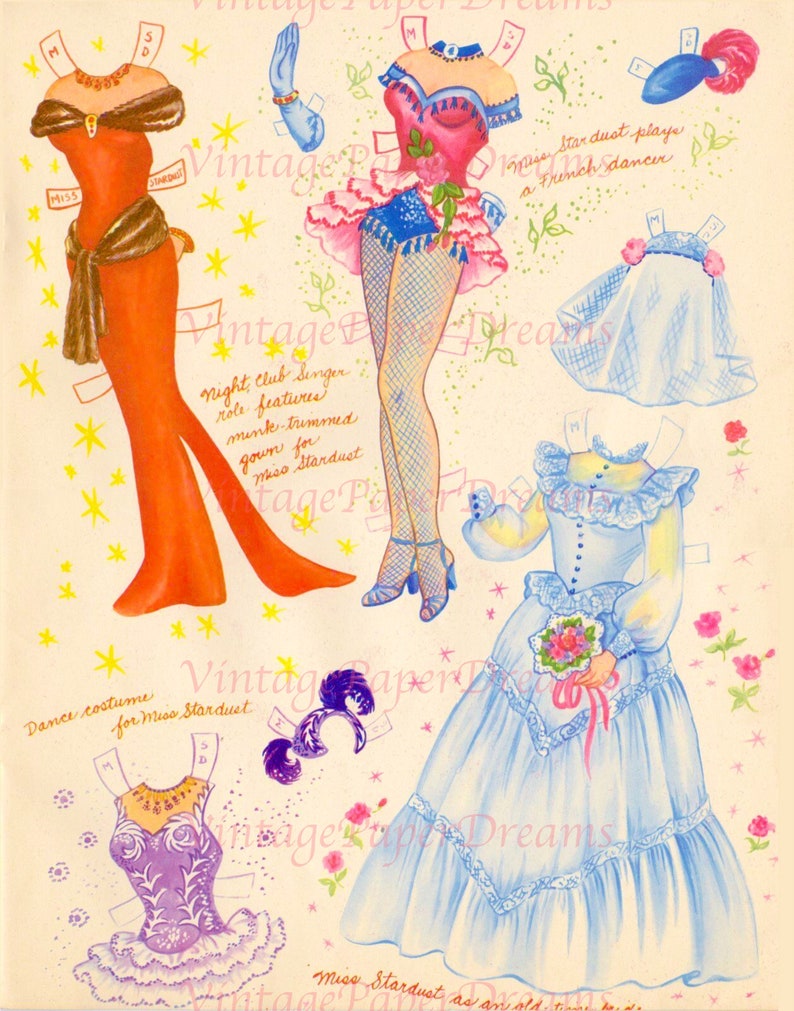 Vintage Paper Doll Printable PDF movie Starlet Paper Dolls 40s 1940s ...