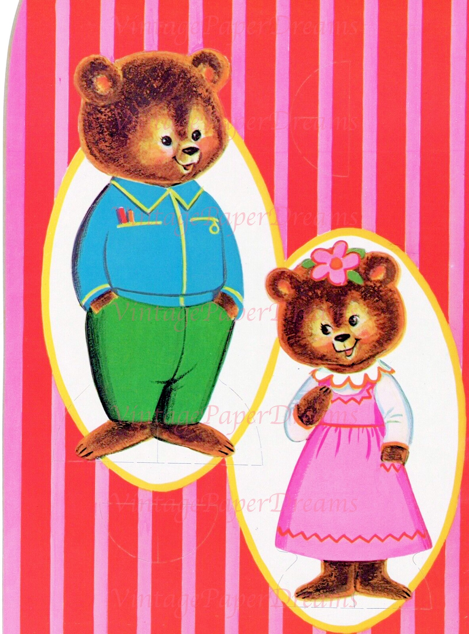 Vintage Paper Doll Printable PDF Goldilocks Three Bears Paper Dolls 70s ...