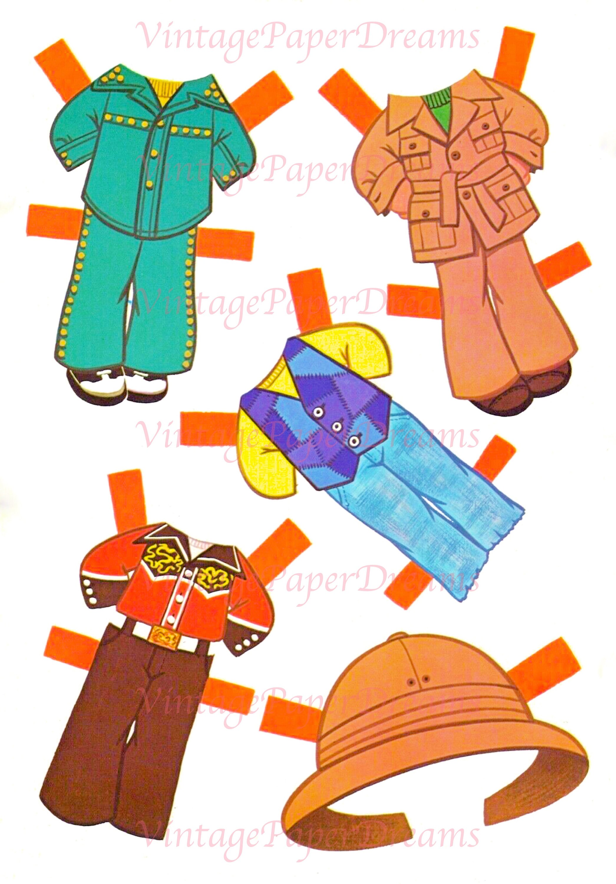 Vintage Paper Doll Printable PDF jeannie & Gene Paper Doll Etsy