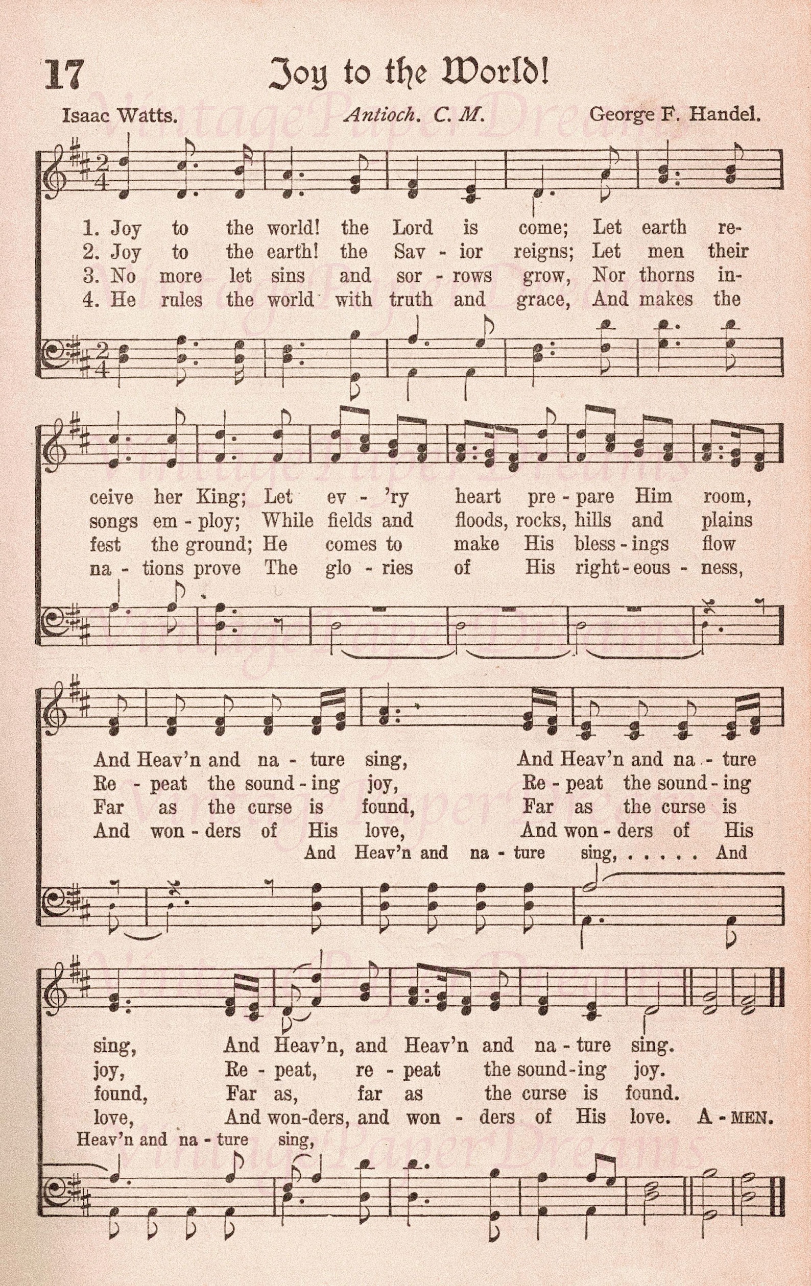 Vintage Printable Christmas Carol Sheet Music PDF Traditional Advent ...