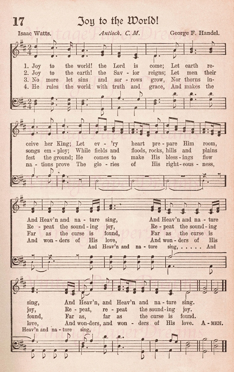 Vintage Printable Christmas Carol Sheet Music PDF Traditional Advent ...