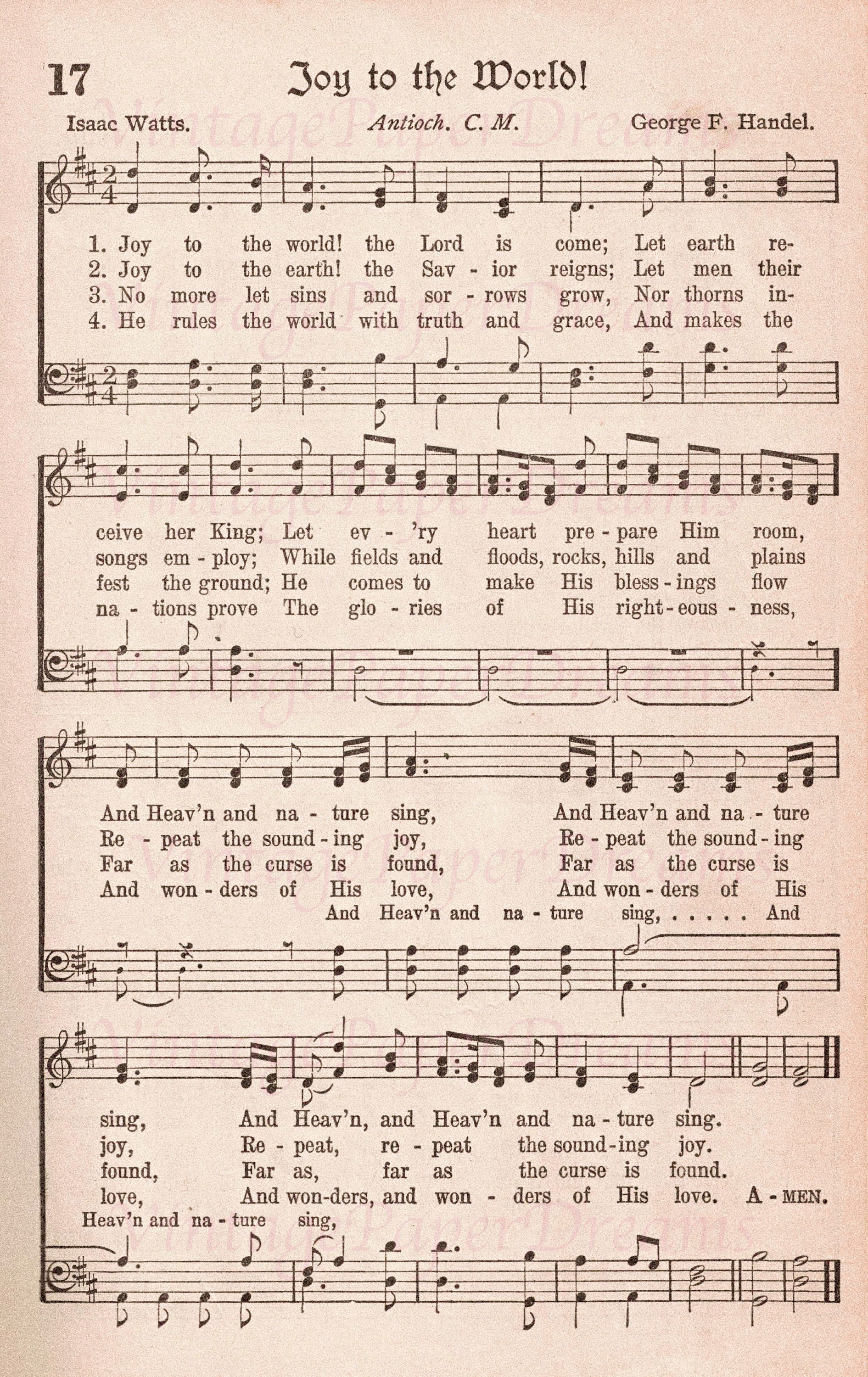 Vintage Printable Christmas Carol Sheet Music PDF Traditional Advent ...