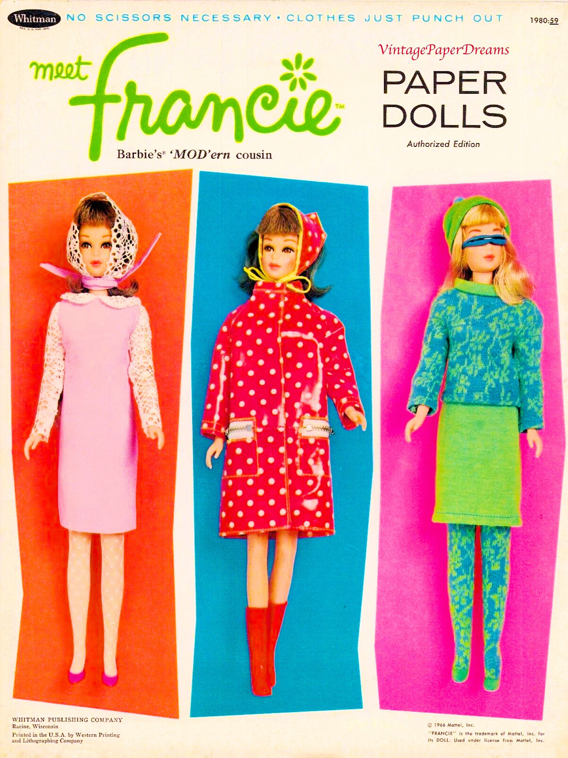 Vintage Paper Doll Printable PDF Francie Paper Doll 60s Etsy