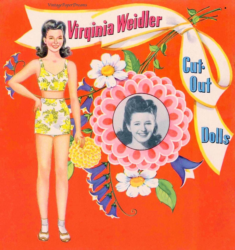 Vintage Paper Doll Printable PDF • virginia Weidler Paper Doll • 40s ...