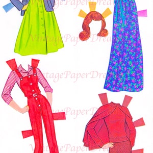 Vintage Paper Doll Printable PDF • Barbie Paper Doll • 1980 80s 1980s ...