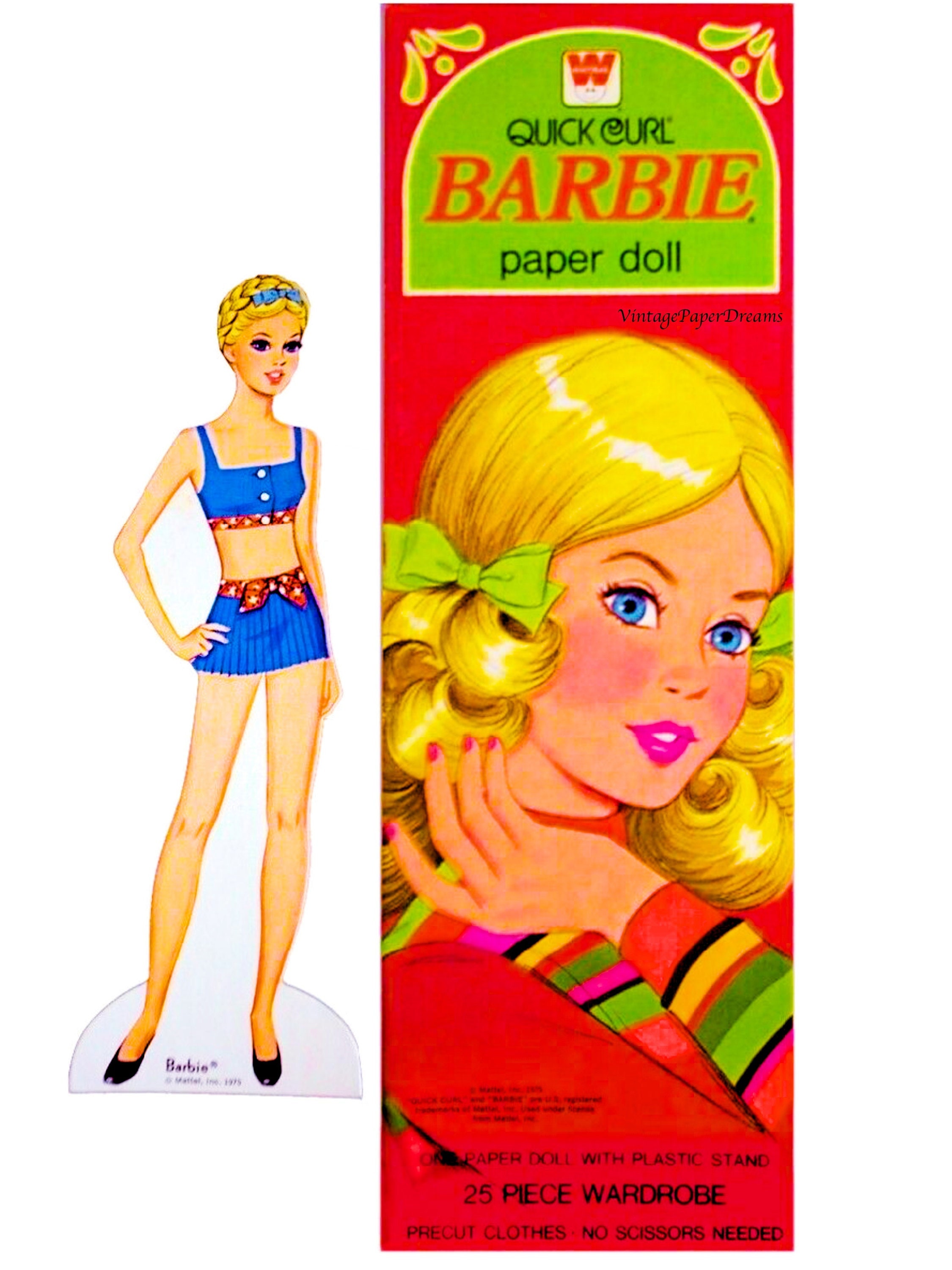 Vintage Paper Doll Printable Pdf Barbie Paper Doll 70s Etsy