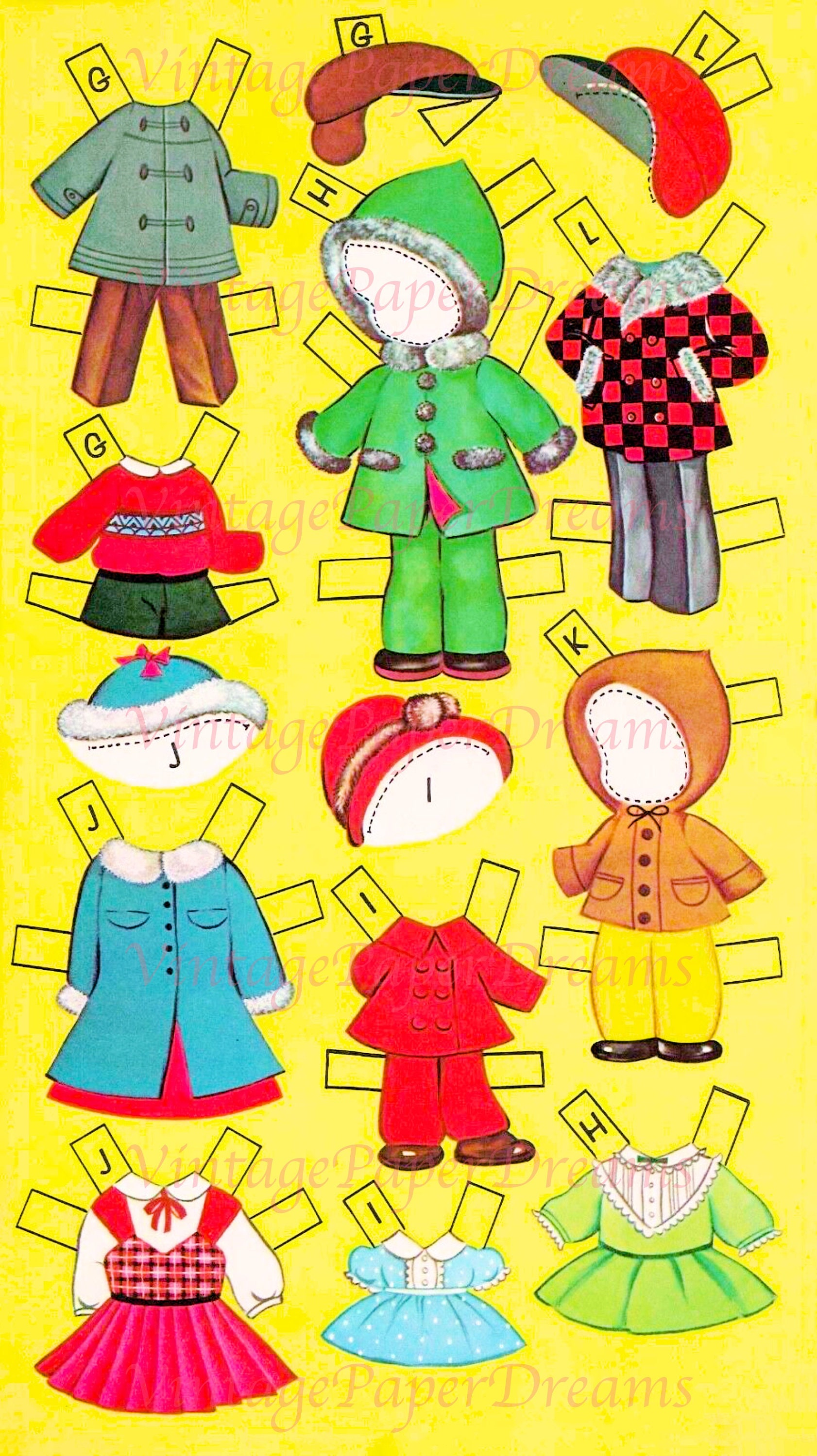 Vintage Paper Doll Printable PDF Dozen Cousins Paper Doll - Etsy