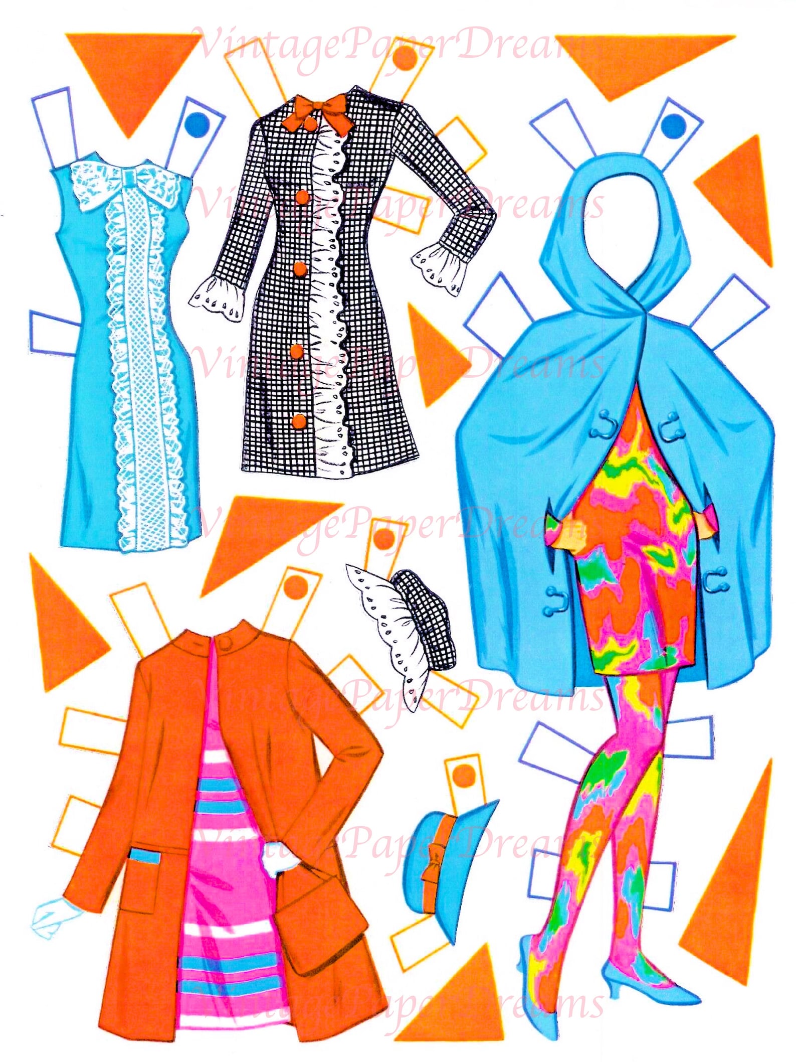 Vintage Paper Doll Printable PDF Francie Paper Doll 60s Etsy