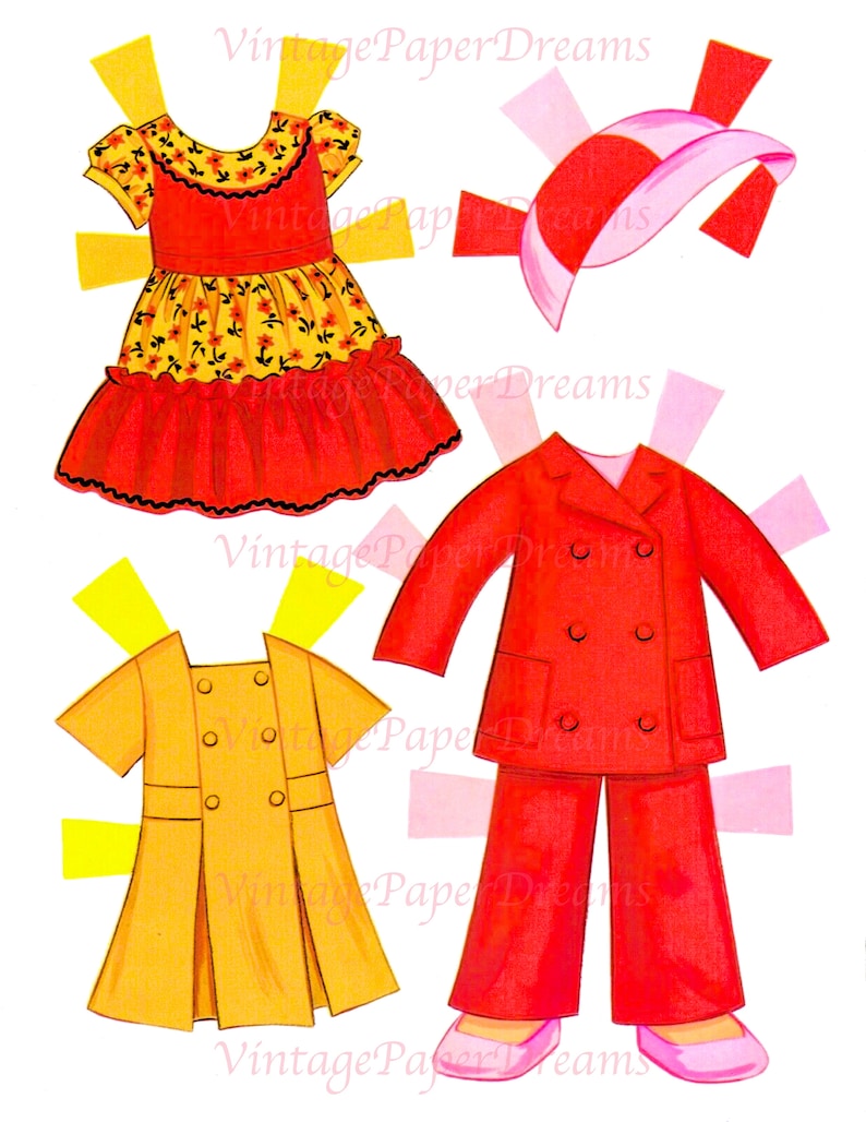 Vintage Paper Doll Printable PDF mrs. Beasley Paper Doll 70s 1970s
