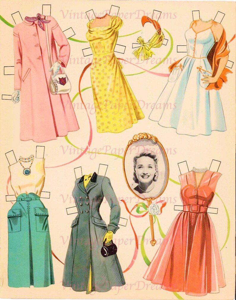Vintage Paper Doll Printable PDF jane Powell Paper Doll JPEG 40s 1940s ...