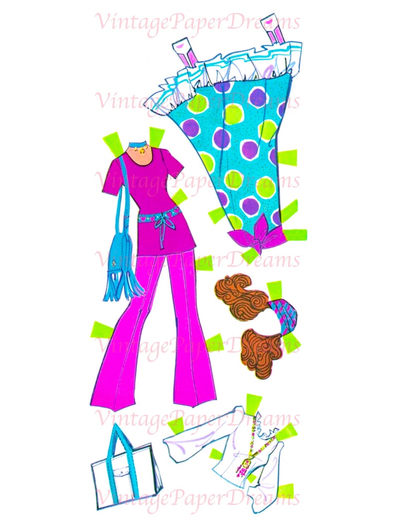 Vintage Paper Doll Printable PDF crissy Paper Doll 70s - Etsy