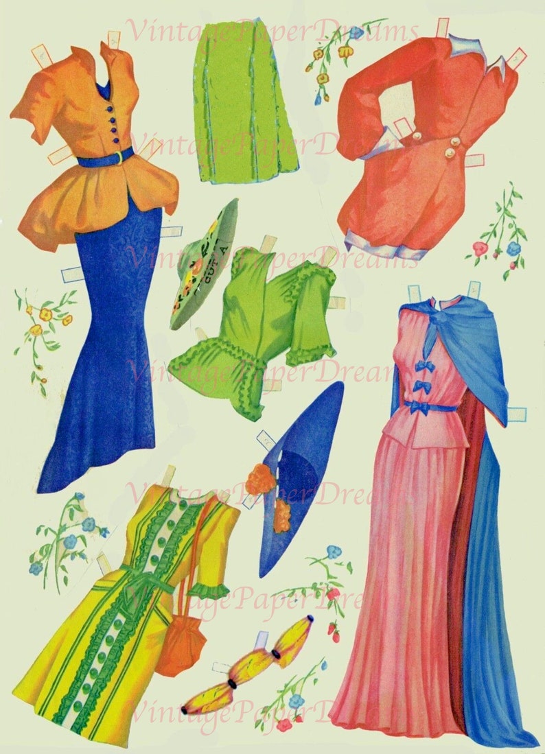 Vintage Paper Doll Printable PDF artist Models Paper Doll 40s 1940s ...