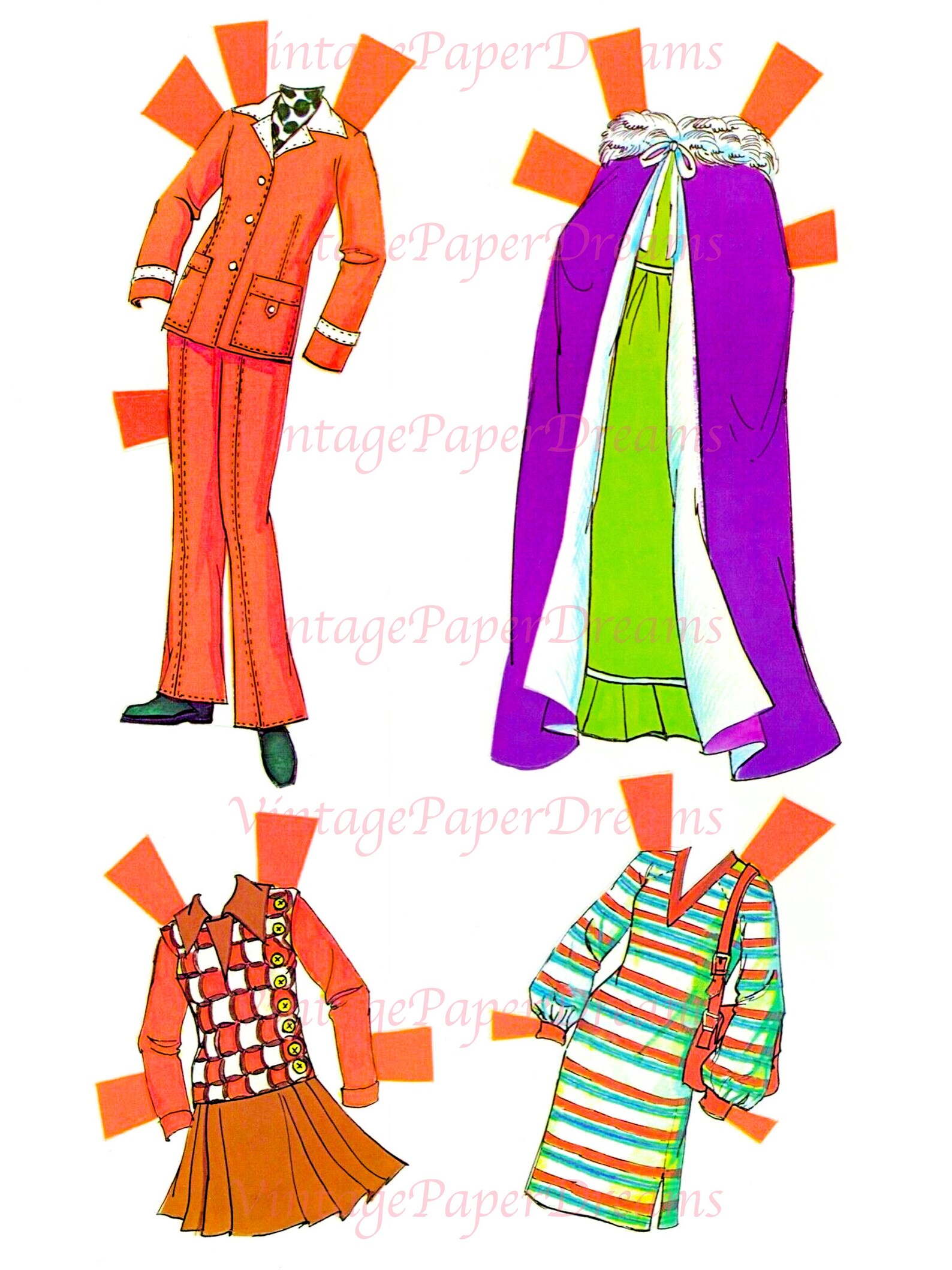 Vintage Paper Doll Printable PDF ballerina Barbie Paper Doll 70s 1970s Paper Doll Pattern