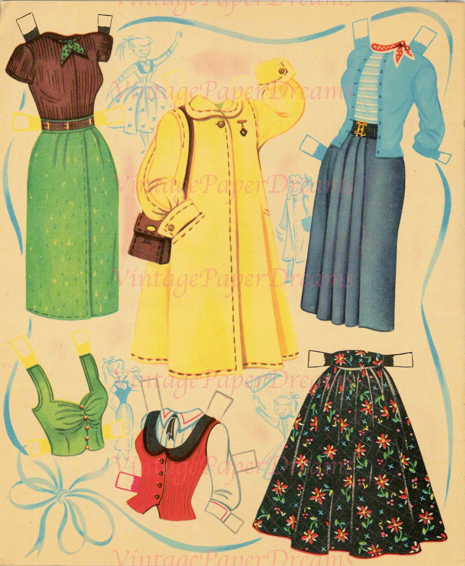 Vintage Paper Doll Printable PDF best Friends Paper Dolls 50s 1950s ...