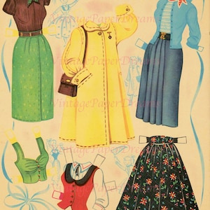 Vintage Paper Doll Printable PDF • best Friends Paper Dolls • 50s 1950s ...