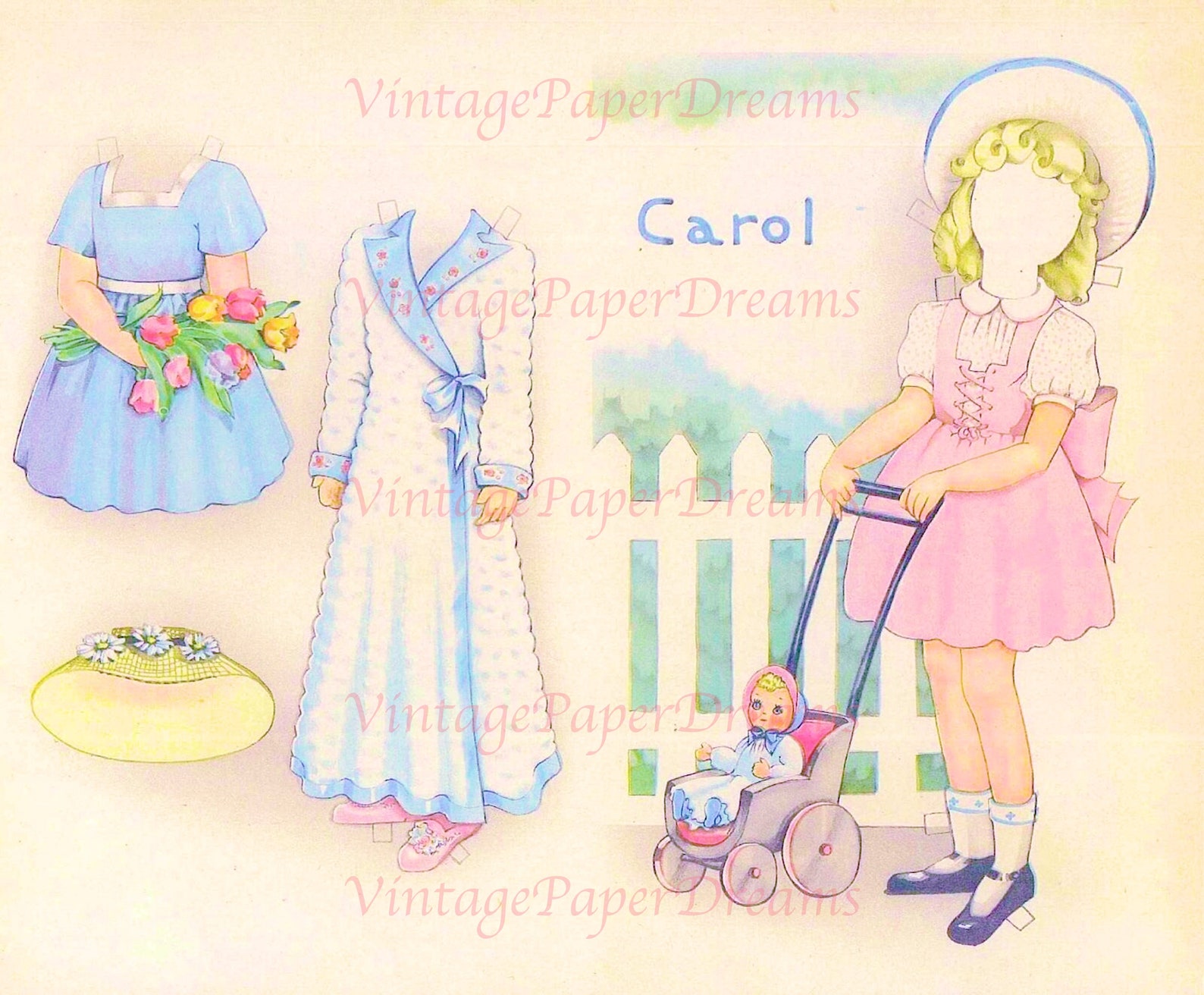 Vintage Paper Doll Printable PDF baby Boys Girls Paper Dolls 40s 1940s ...