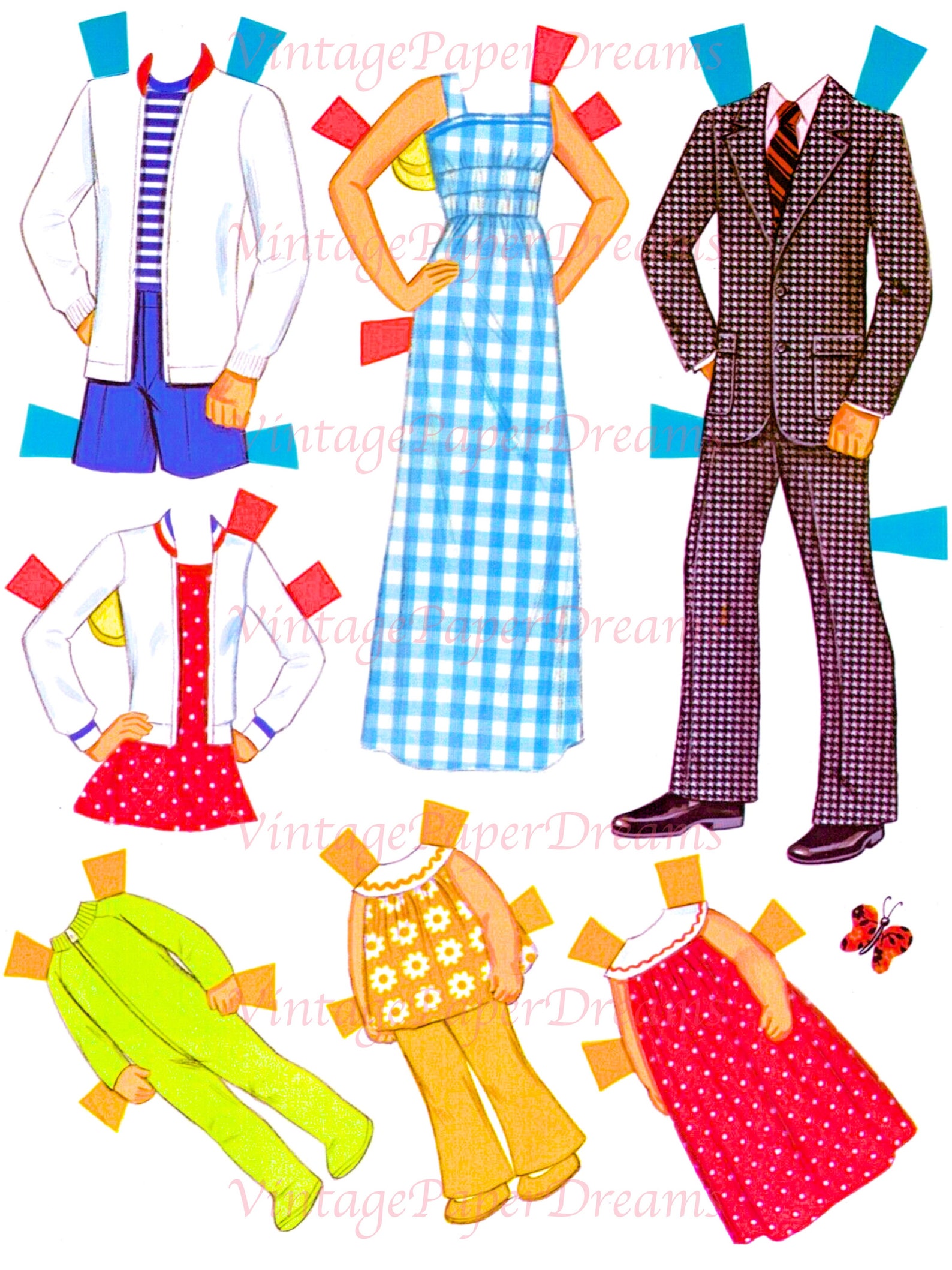Vintage Paper Doll Printable PDF Sunshine Family Paper Doll Etsy