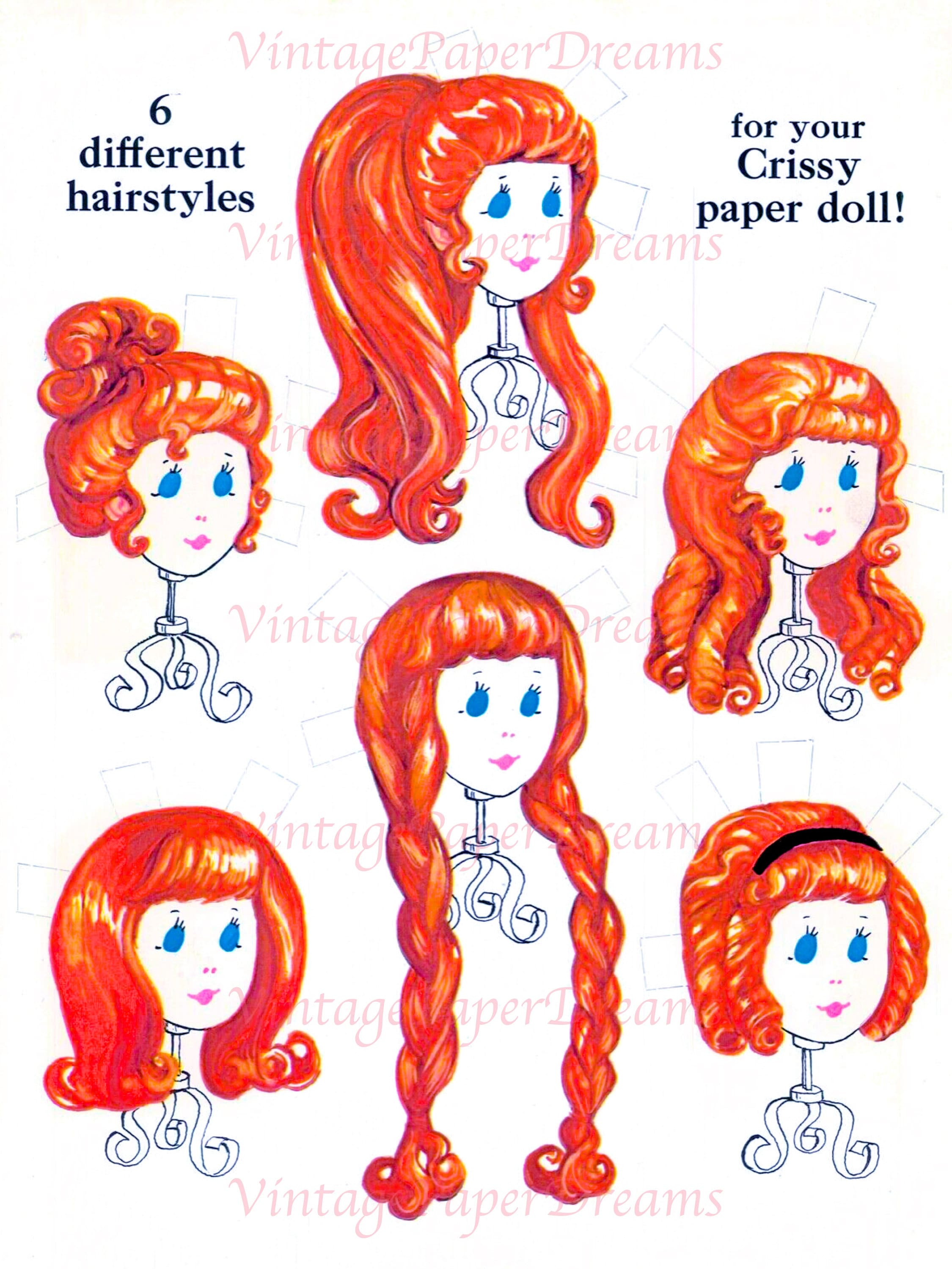 Vintage Paper Doll Printable PDF crissy Paper Doll 70s 1970s Paper Doll ...