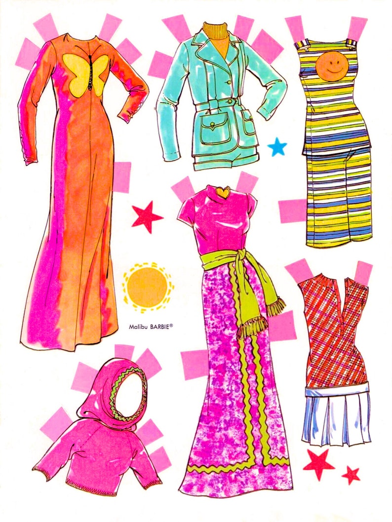 Barbie Paper Doll Printable PDF malibu Barbie Paper Doll - Etsy
