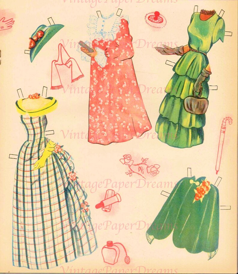 Vintage Paper Doll Printable PDF artist Model Paper Doll 40s 1940s