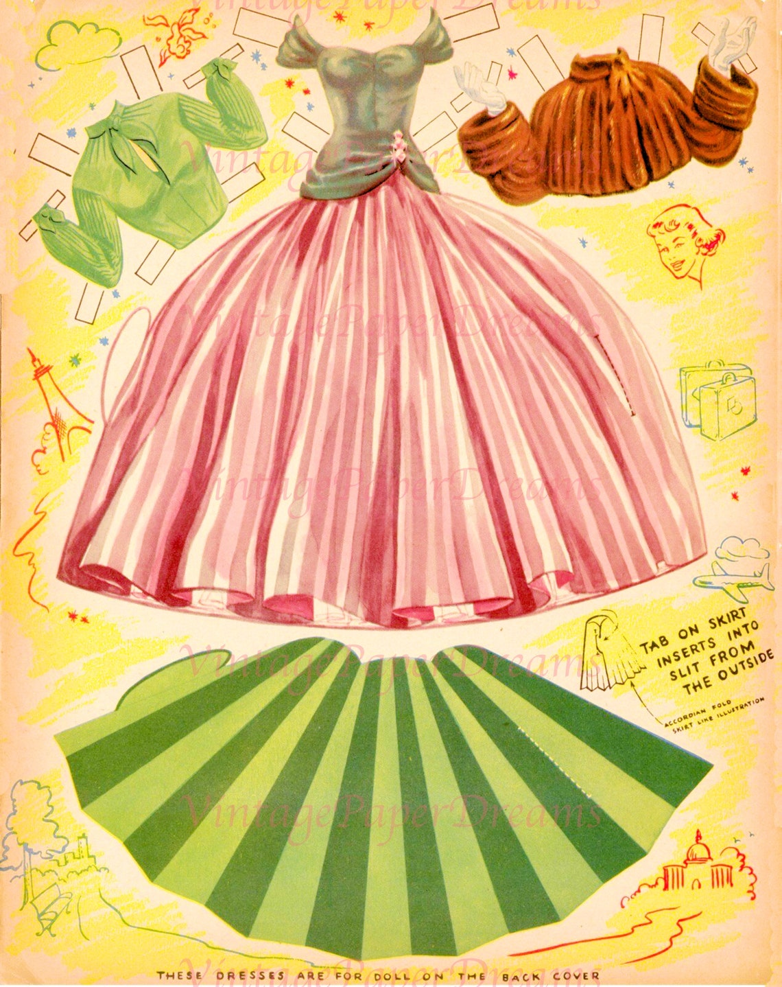 Vintage Paper Doll Printable PDF hedy Lamarr Paper Doll 40s 1940s Paper