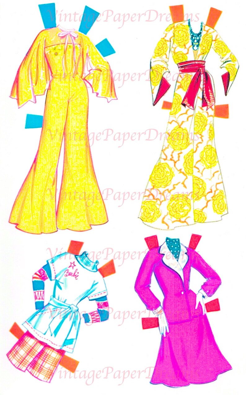 Vintage Paper Doll Printable PDF superstar Barbie Paper Doll Etsy UK