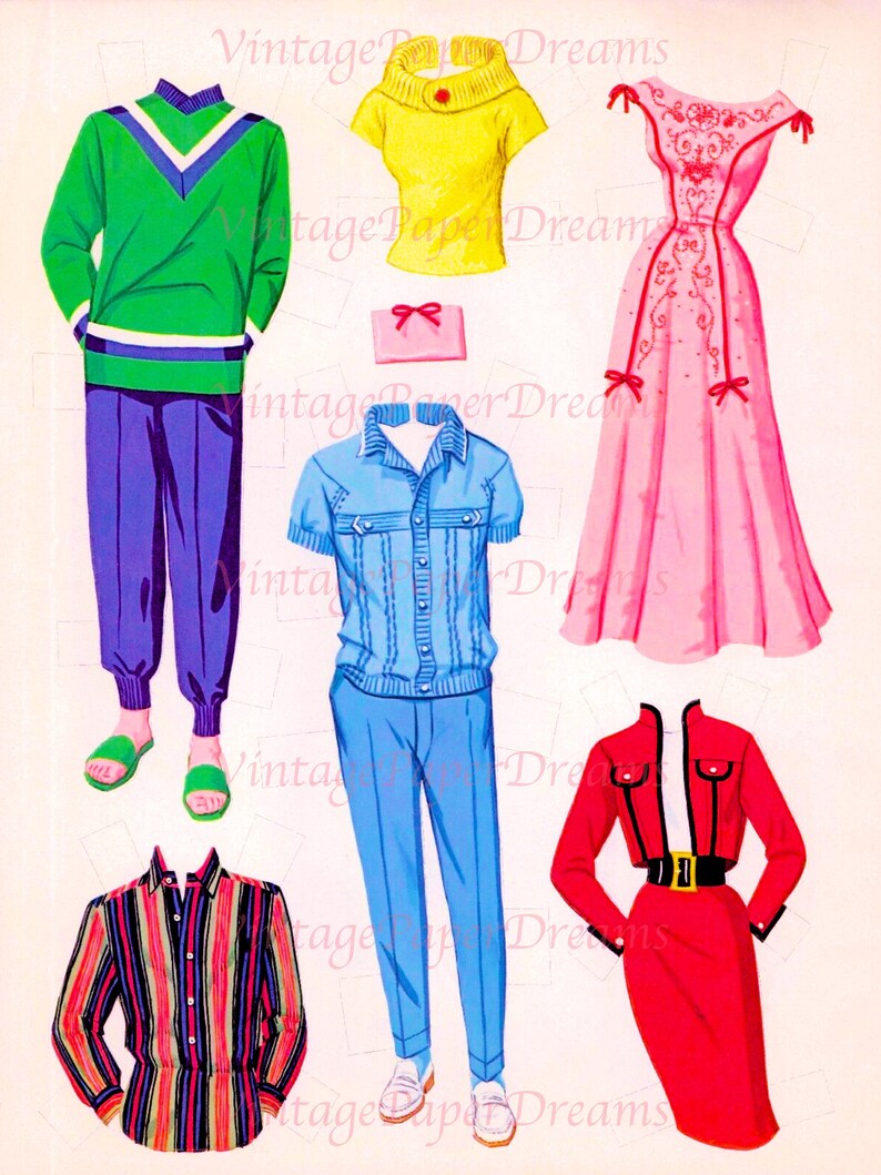Barbie Paper Doll Printable PDF barbie Ken Paper Doll - Etsy