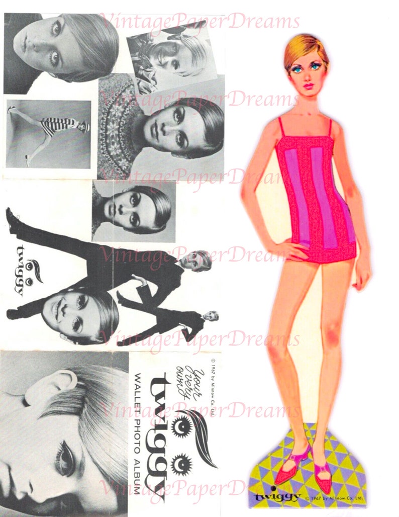 Vintage Paper Doll Printable PDF • twiggy Paper Doll • 60s 1960s Paper ...