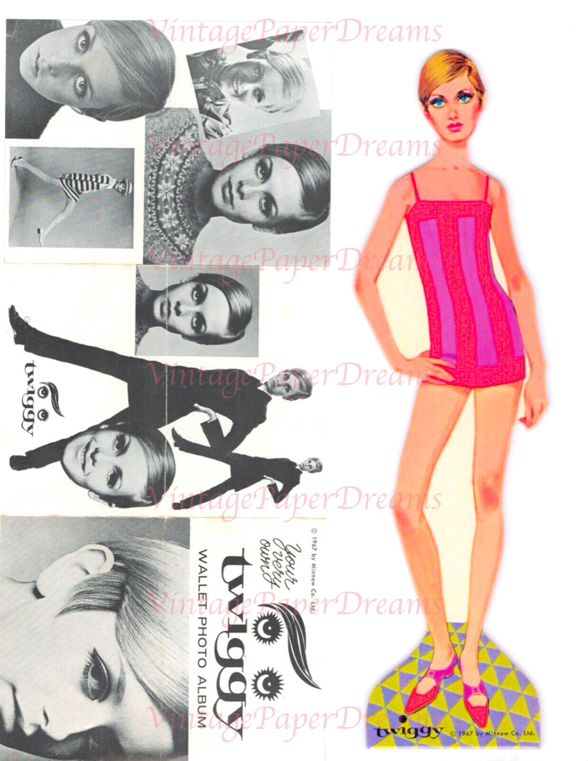 Vintage Paper Doll Printable PDF twiggy Paper Doll 60s Etsy Canada