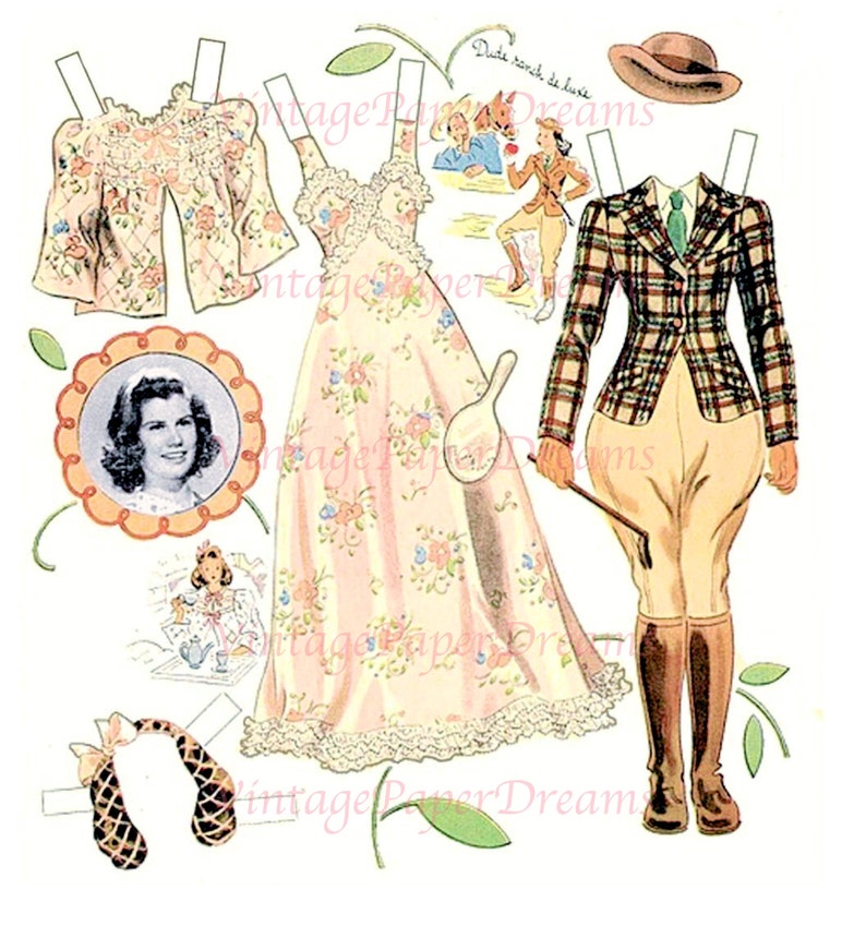 Vintage Paper Doll Printable PDF betty Brewer Paper Doll - Etsy