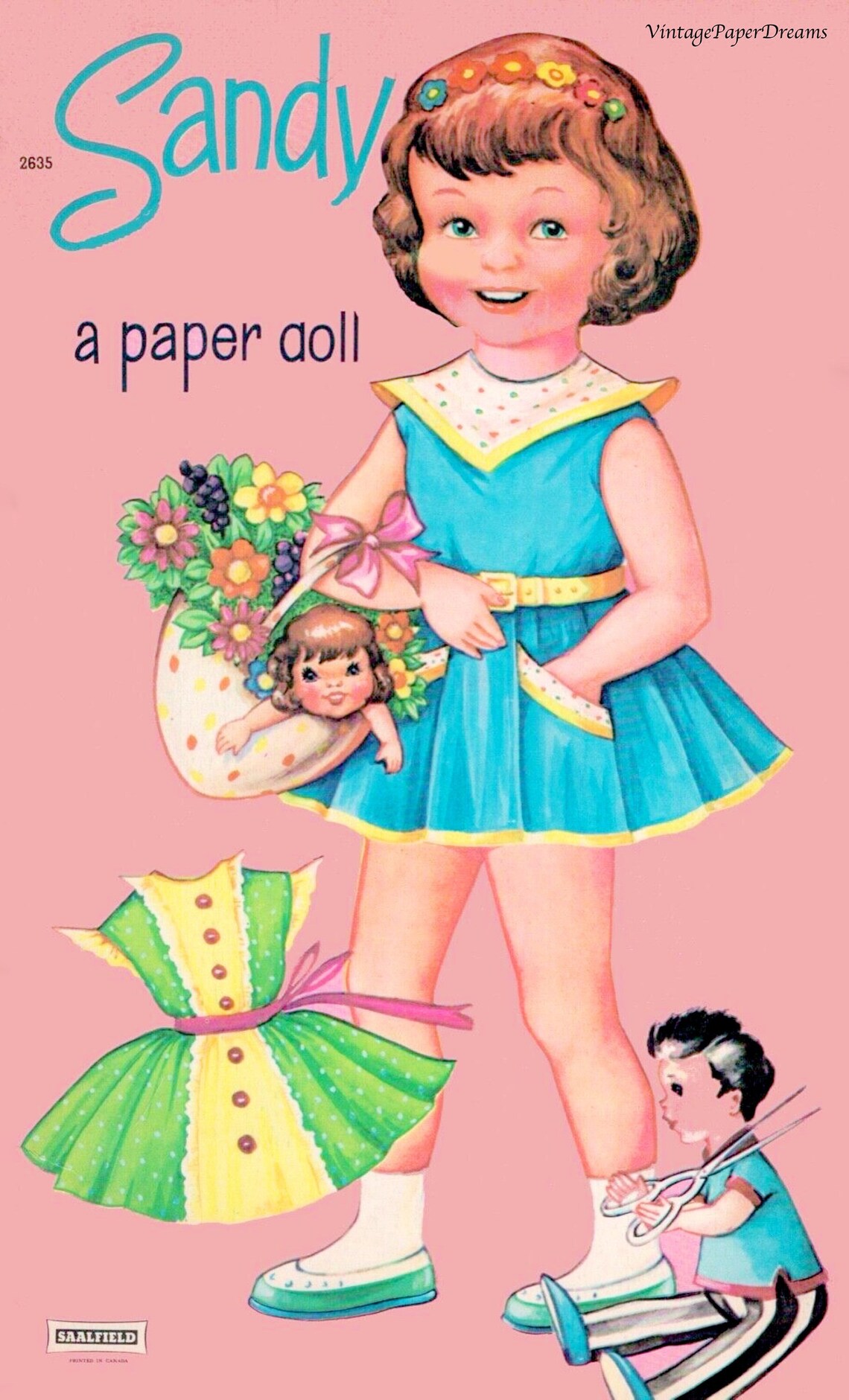 Vintage Paper Doll Printable PDF sandy Paper Doll JPEG 50s - Etsy
