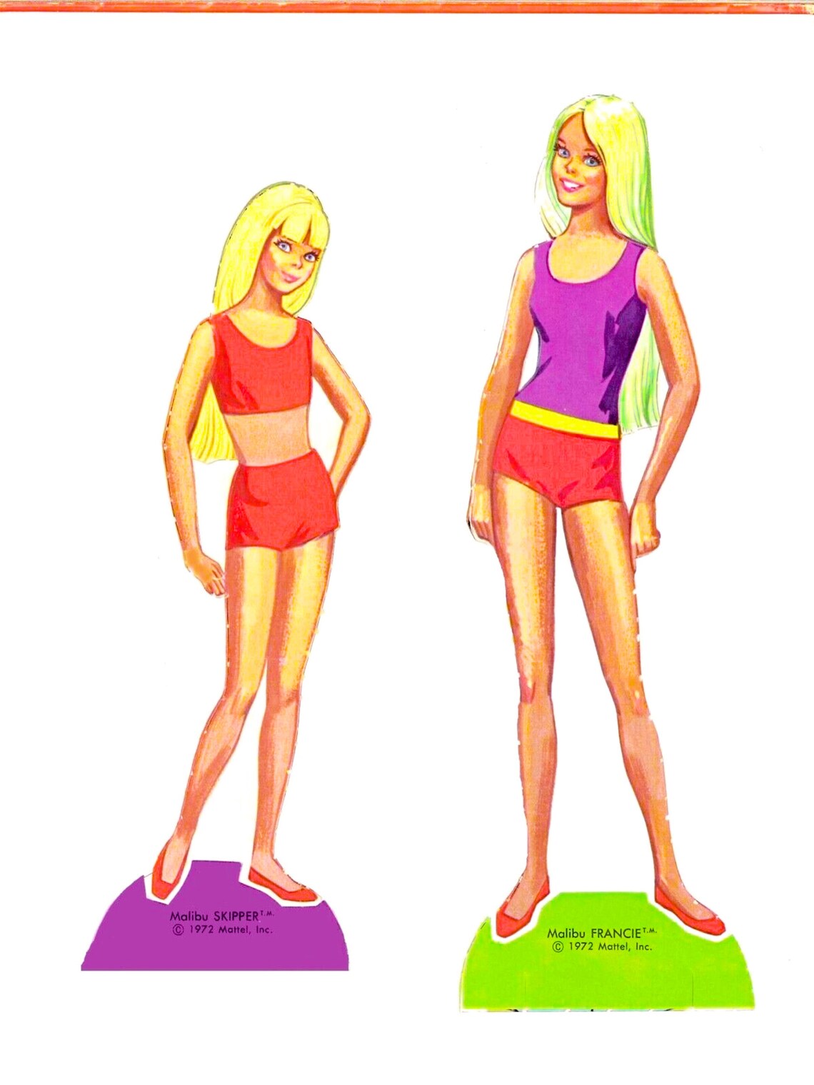 Barbie Paper Doll Printable PDF malibu Barbie Paper Doll Etsy