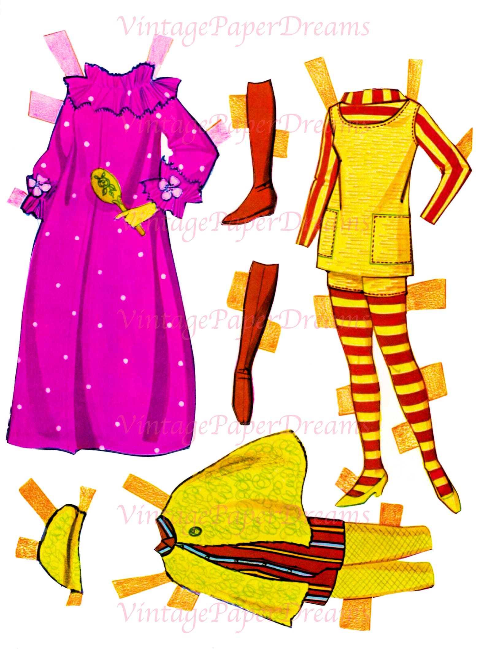 Barbie Paper Doll Printable PDF barbie Christie Stacey Paper Etsy