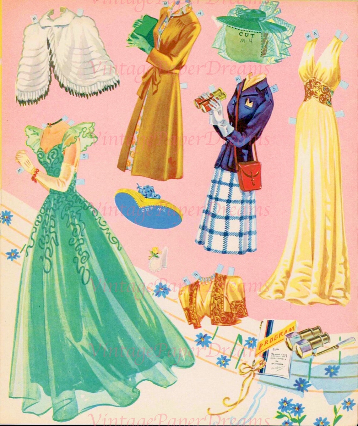 Vintage Paper Doll Printable PDF hour of Charm Paper Doll Etsy