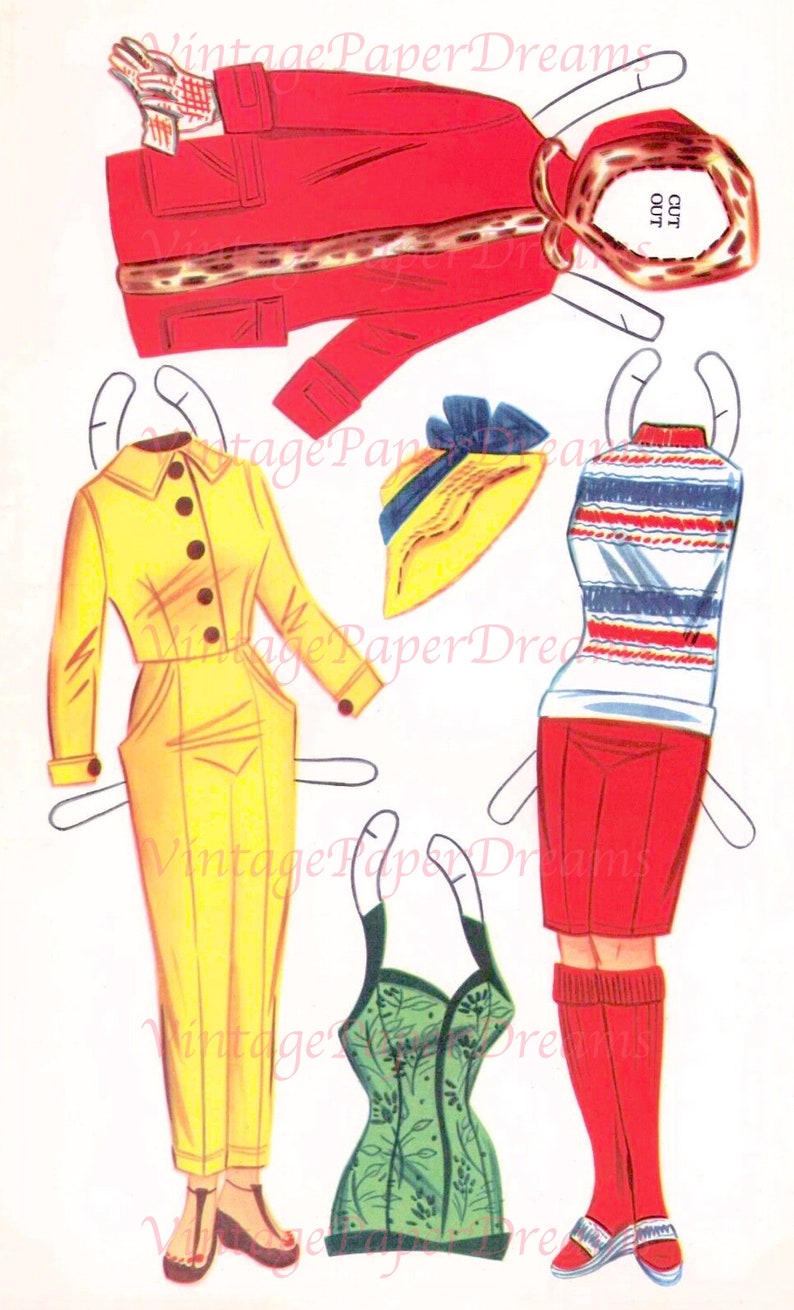 Vintage Paper Doll Printable PDF Nancy Takes a Trip Paper Doll 60s ...