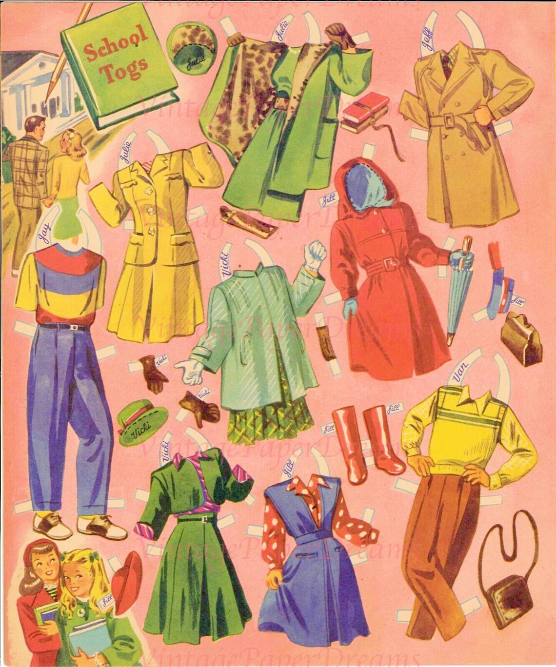 Vintage Paper Doll Printable PDF Teen Town Paper Dolls 40s 1940s Paper vintage-paper-doll-printable-pdf-teen-town-paper-dolls-40s-1940s-paper